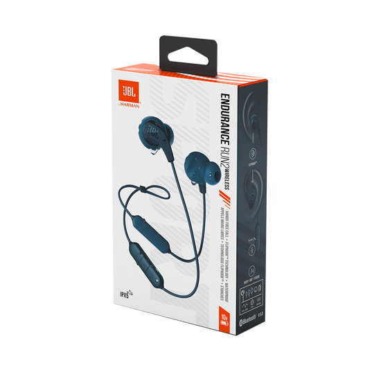 JBL Endurance Run 2 Wireless - Blue - Waterproof Wireless In-Ear Sport Headphones - Detailshot 10